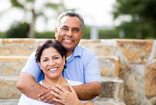 An older couple smiling