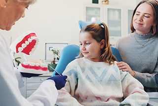 A young girl at the dentist’s office
