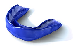 Blue mouthguard with white background