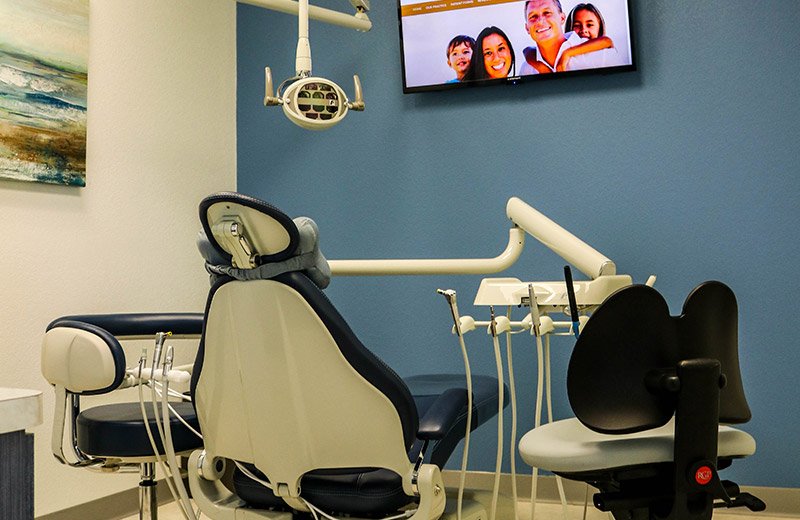 High tech dental exam room