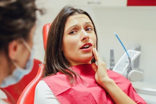 A woman about to receive a root canal in McKinney