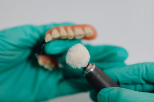 Dentures on denture lab