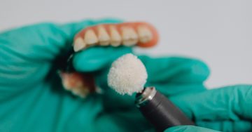 Dentures on denture lab