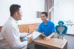 patient during a dental consultation