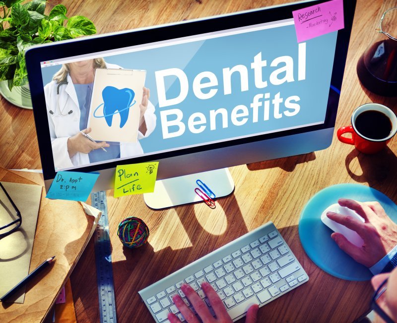 dental benefits on computer screen