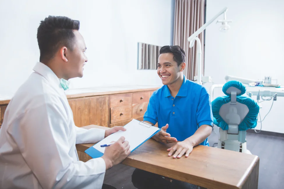 patient during a dental consultation